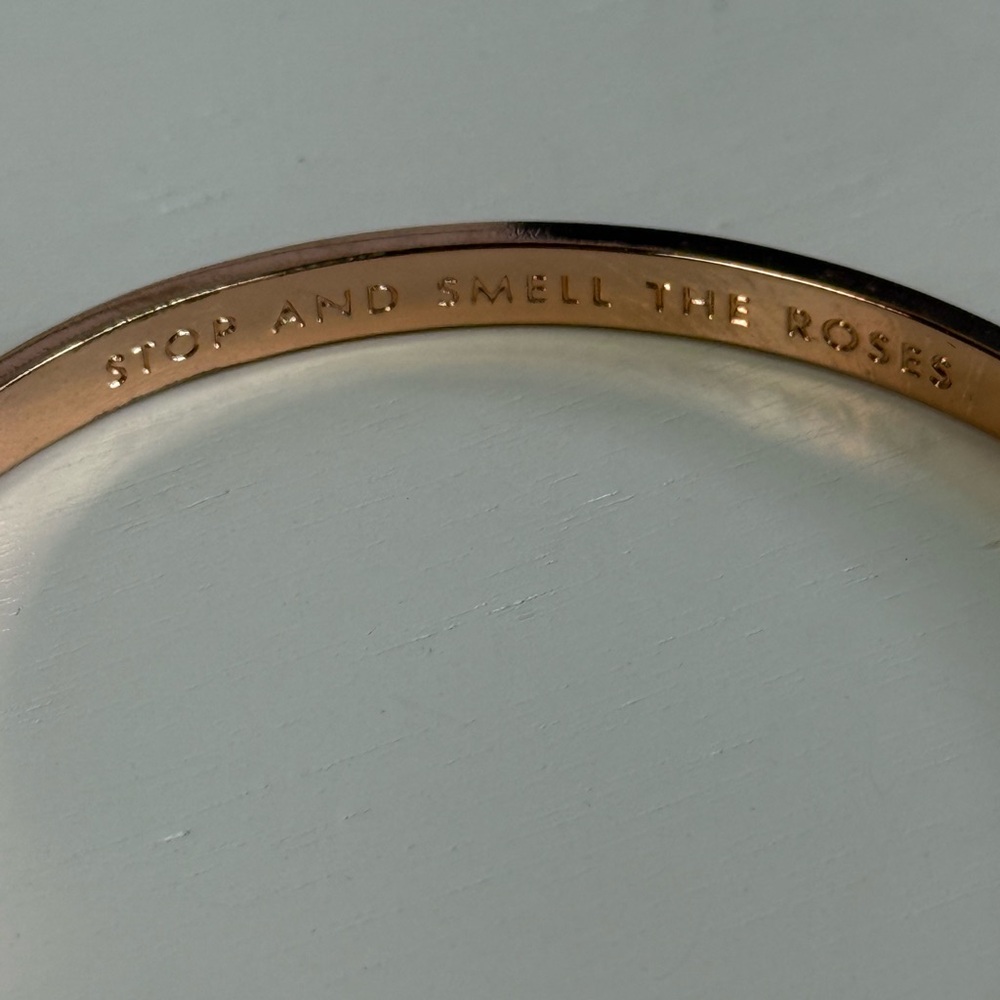 Kate Spade Rose Gold Stop And Smell The Roses Bangle Bracelet - Picture 3 of 4